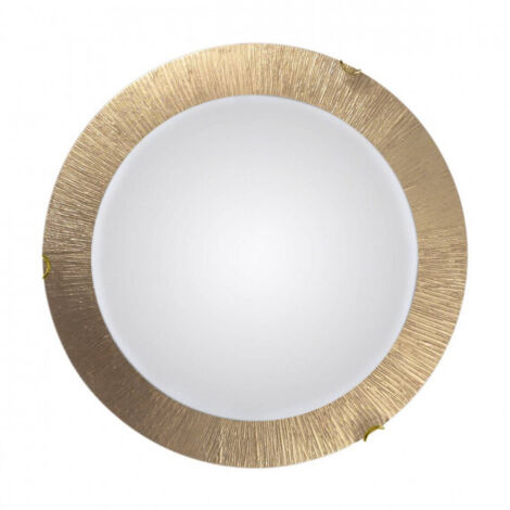 Kolarz MOON - Plafonnier affleurant simple en verre Lifestyle Doré - Fini or soleil, 3x E27