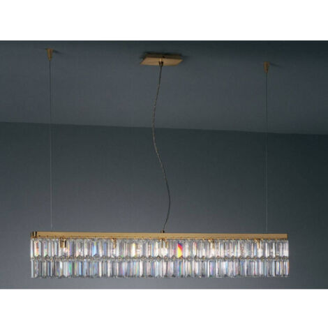 Kolarz PRISMA - Designer Crystal Suspension droite en or poli, 7x G9