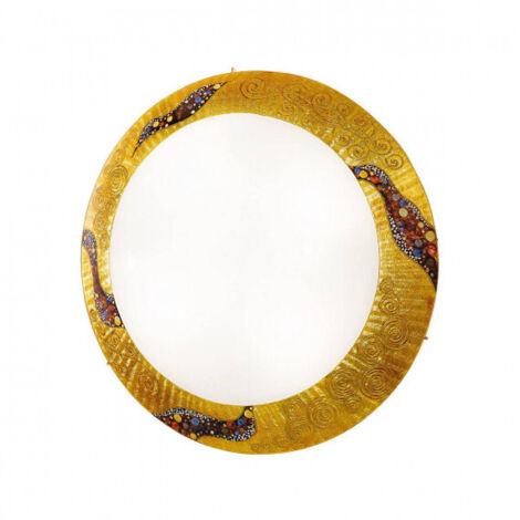 Kolarz SERENA - Plafonnier encastré à motifs en verre design or poli - motif Kiss Gold, 3x E27