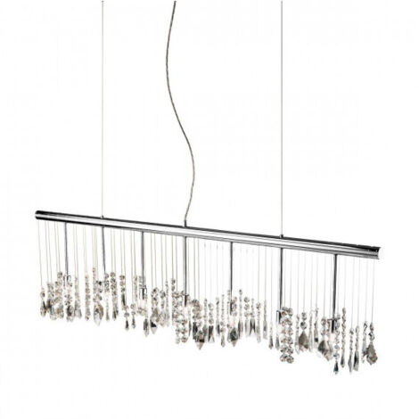 Kolarz STRETTA - Lampe à Suspension Designer Crystal Straight Chrome Poli, 7x G9