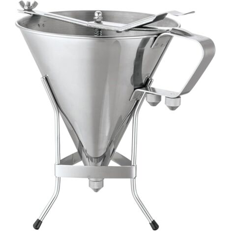 Kolbentrichter aus Edelstahl mit drei Düsen – für Schokoladen- und Konditorsauce, präzise, rostfrei & spülmaschinenfest