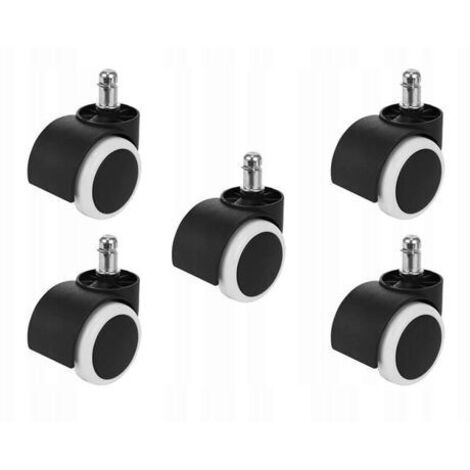 KOLKA - 5 ruedas de goma para silla giratoria - Banco y negro