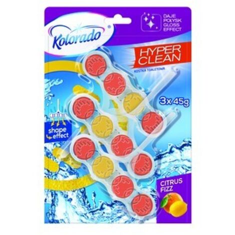 Kolorado Hyper Clean - Gancio per WC, profumo di agrumi, 3 ricariche