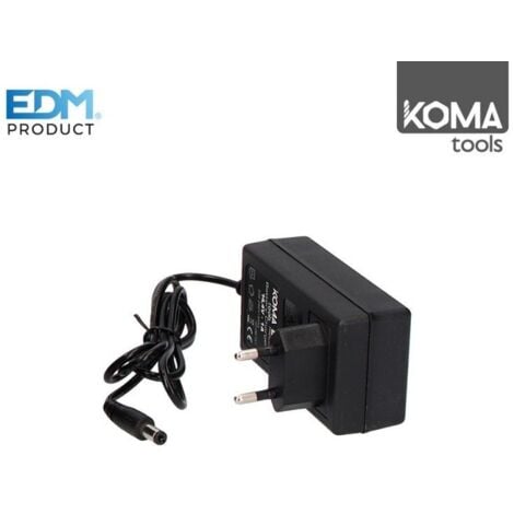 KOMA TOOLS 08731 Cargador de Recambio para Taladro/Atornillador, Negro/Rojo