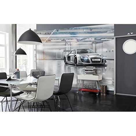 Komar 8-957 368 x 254 cm, "Le Mans Audi R8 auto sportive", carta da parati, colore: grigio (Confezione da 8)