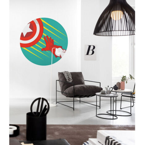 Komar Avengers Captain's Shield Pop Art 125 x 125 cm, Stickers pour les murs DD1-055