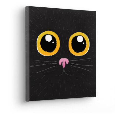Komar Canvasbild Black Cat - 30 x 30 cm - Bild auf Keilrahmen - Modern
