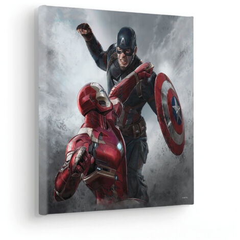 Komar Canvasbild Captain America vs. Iron Man - 30 x 30 cm - Bild auf Keilrahmen