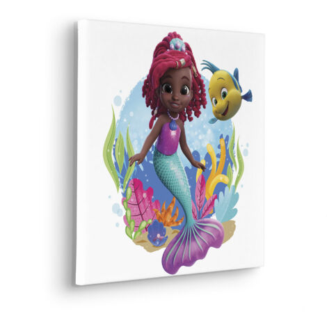 Komar Canvasbild Disney Ariel Baby Mermaid - 40 x 40 cm - Bild auf Keilrahmen - für Kinderzimmer