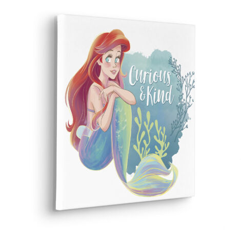 Komar Canvasbild Disney Ariel Curious und Kind - 40 x 40 cm - Bild auf Keilrahmen - für Kinderzimmer