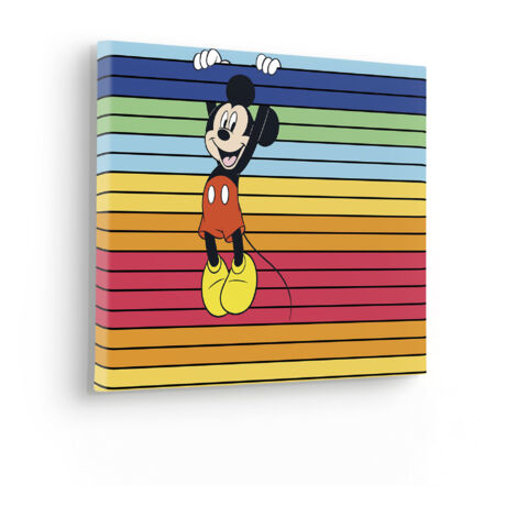Komar Canvasbild Disney Mickey Band of Color - 40 x 30 cm - Bild auf Keilrahmen - für Kinderzimmer