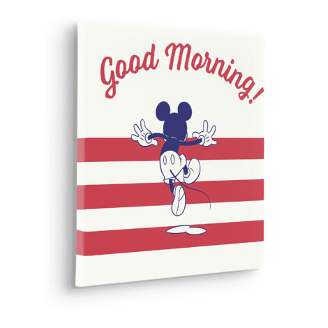 Komar Canvasbild Disney Mickey Good Morning - 40 x 40 cm - Bild auf Keilrahmen - Vintage und Retro