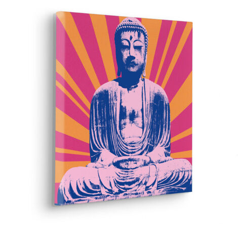Komar Canvasbild Hippie Buddha - 40 x 40 cm - Bild auf Keilrahmen - Modern
