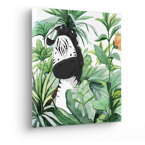 Komar Canvasbild Lost Zebra - 30 x 30 cm - Bild auf Keilrahmen - für Kinderzimmer