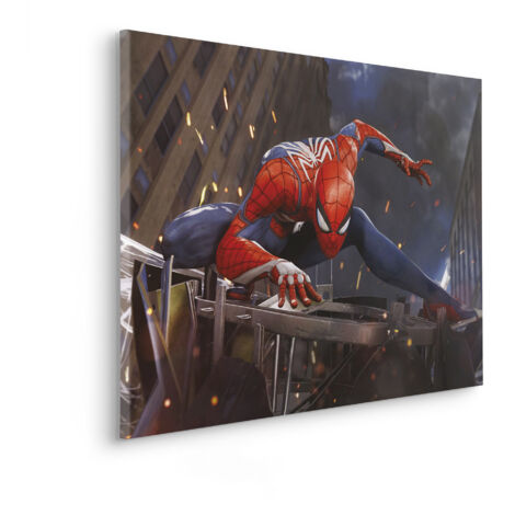 Komar Canvasbild Marvel Spider Man Landing - 60 x 90 cm - Bild auf Keilrahmen