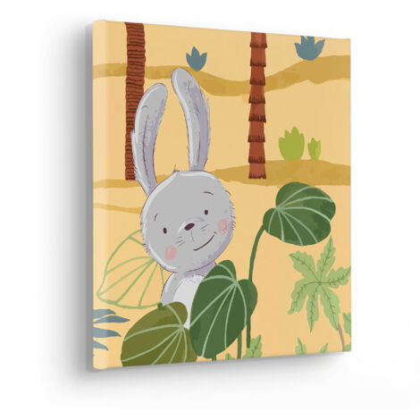 Komar Canvasbild Rabbit Food - 30 x 30 cm - Bild auf Keilrahmen - für Kinderzimmer