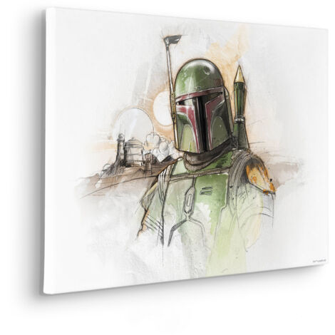 Komar Canvasbild Star Wars Boba Fett Sketch - 40 x 60 cm - Bild auf Keilrahmen