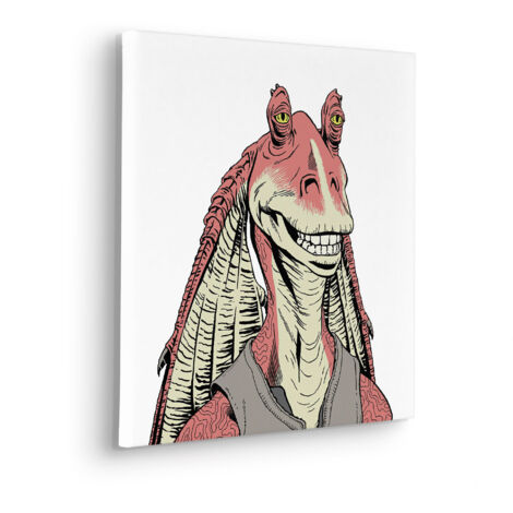 Komar Canvasbild Star Wars Jar Jar Binks - 40 x 40 cm - Bild auf Keilrahmen - für Kinderzimmer