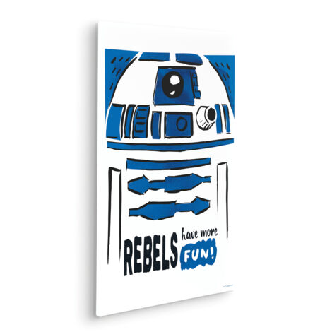 Komar Canvasbild Star Wars R2D2 More Fun - 60 x 40 cm - Bild auf Keilrahmen - Vintage und Retro
