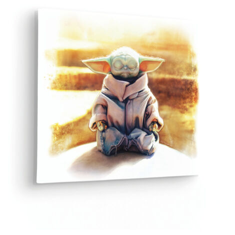 Komar Canvasbild Star Wars The Mandalorian Grogu Meditation King - 30 x 40 cm - Bild auf Keilrahmen - für Kinderzimmer