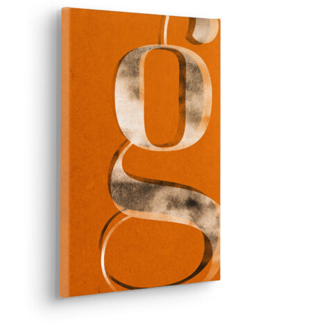 Komar Canvasbild Typo G wie Gustav - 40 x 30 cm - Bild auf Keilrahmen - Minimalistisch