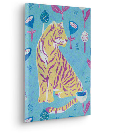 Komar Canvasbild Vegan Tiger - 40 x 30 cm - Bild auf Keilrahmen - Modern