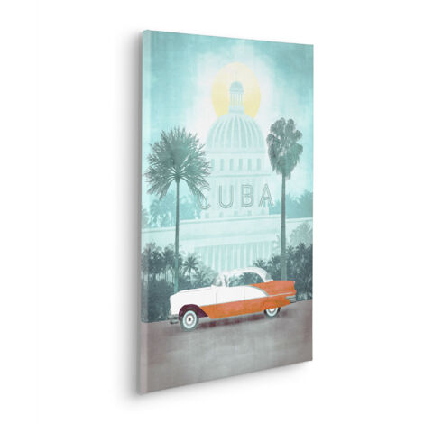 Komar Canvasbild Vintage Travel Cuba - 60 x 40 cm - Bild auf Keilrahmen - Vintage und Retro