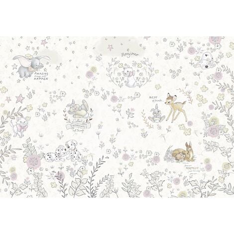 Komar Carta da parati Disney Winnie Pooh con palloncini in vinile,  multicolore, 368 x 0,2 x 254 cm