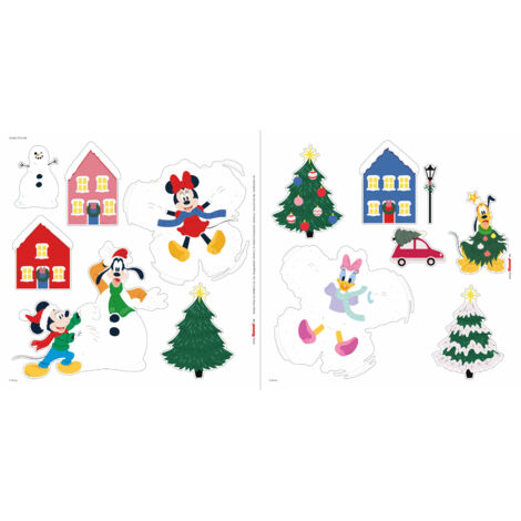 Komar Fenstersticker - Disney Mickey Mouse Joyful - 30 x 30 cm - Mehrteiliges Stickerset