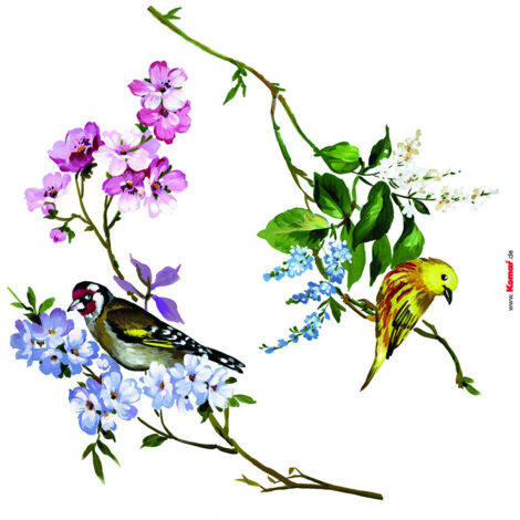 Komar Fenstersticker - Wedding Birds - 31 x 31 cm - Fensteraufkleber - Naturmotiv