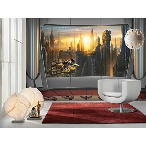 Komar Papier Peint de Photo, 368cm x 254cm, Star Wars Vue Coruscant