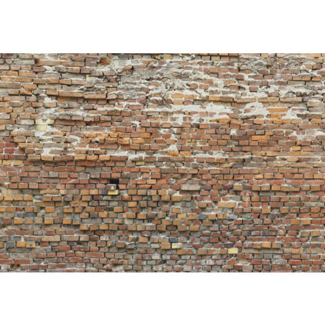 Komar Vliesfototapete Bricklane 368 x 248cm Ziegeloptik Tapete Shabby Rustikal