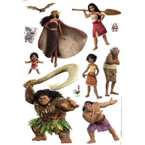 Komar Wandaufkleber - Disney Moana 2 Family - 70 x 50 cm - selbstklebender Wandsticker