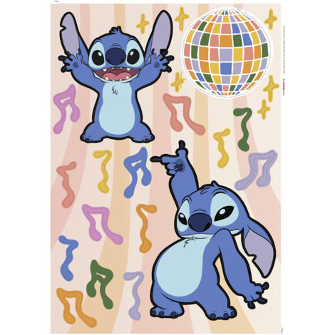 Komar Wandaufkleber - Disney Stitch Music - 70 x 50 cm - selbstklebender Wandsticker