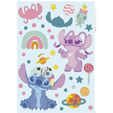 Komar Wandaufkleber - Disney Stitch World - 70 x 50 cm - selbstklebender Wandsticker