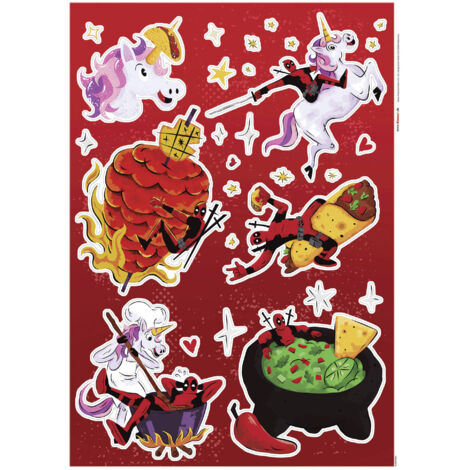 Komar Wandaufkleber - Marvel Deadpool Food - 70 x 50 cm - selbstklebender Wandsticker