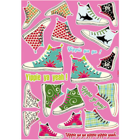 Komar Wandaufkleber - Sneakers - 70 x 50 cm - selbstklebender Wandsticker - für Kinderzimmer