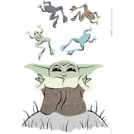 Komar Wandaufkleber - Star Wars The Mandalorian Grogu Enchanted Frogs - 70 x 50 cm - Wandsticker