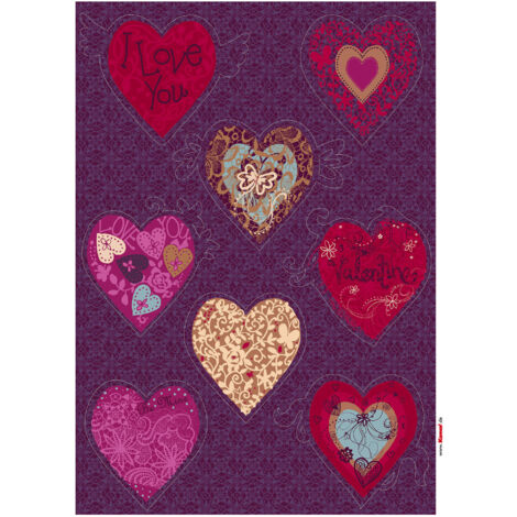 Komar Wandaufkleber - Valentine - 70 x 50 cm - selbstklebender Wandsticker - klassischer Stil