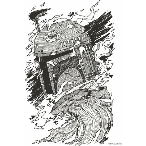 Wandbild Komar - Star Wars -  Boba Fett Drawing