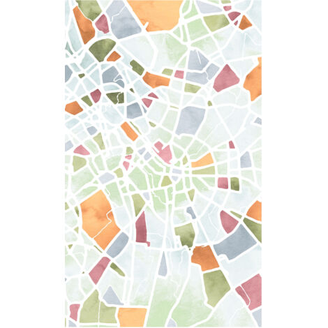 Komar Wandtapete - City Map - 250 x 150 cm - Vlies Digitaldruck - Modern Urban