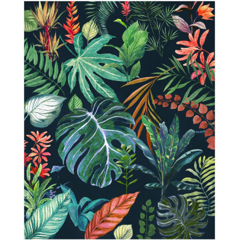 Komar Wandtapete - Colourful Leaves - 250 x 200 cm - Vlies Digitaldruck - Mediterran Modern