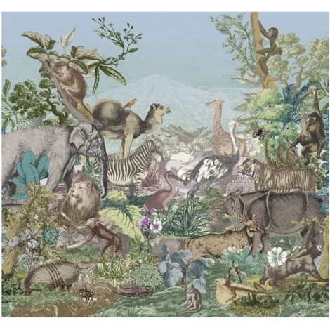 Komar Wandtapete - Creative Zoo - 280 x 300 cm - Vlies Digitaldruck - für Kinderzimmer