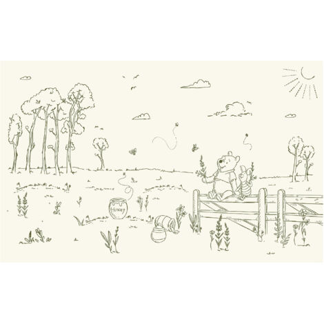Komar Wandtapete - Disney Winnie the Pooh Bee at One with Nature - 250 x 400 cm - Vlies