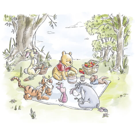 Komar Wandtapete - Disney Winnie the Pooh Nice for Picnics - 250 x 300 cm - Vlies - für Kinderzimmer