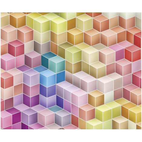 Komar Wandtapete - Happy Blocks - 250 x 300 cm - Vlies Digitaldruck - Modern
