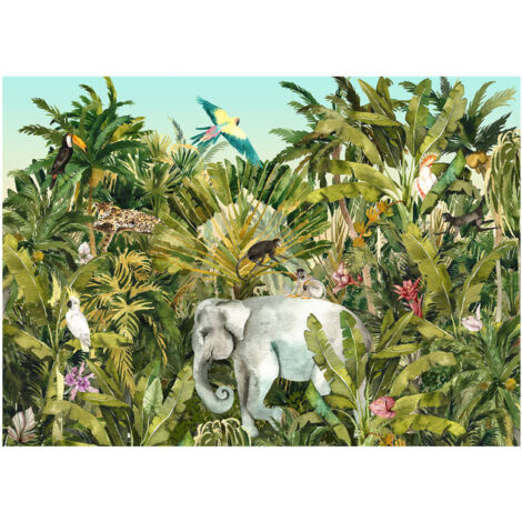 Komar Wandtapete - Jungle Expedition - 250 x 350 cm - Vlies Digitaldruck - für Kinderzimmer