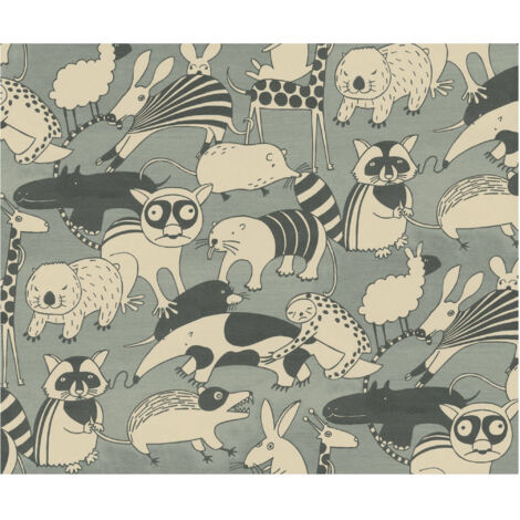 Komar Wandtapete - Wobble Zoo - 250 x 300 cm - Digitaldruck - für Kinderzimmer