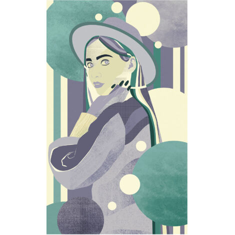 Komar Wandtapete - Woman Hat Colour - 250 x 150 cm - Vlies Digitaldruck