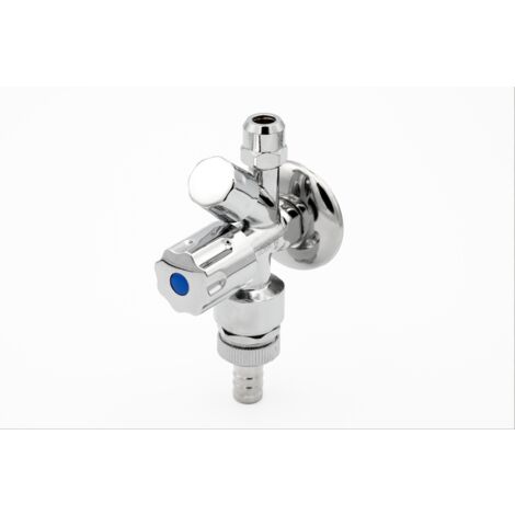 Kombi-Eckventil 1/2" AG Anschluss 3/4" AG Abgang mit Rundgriffe